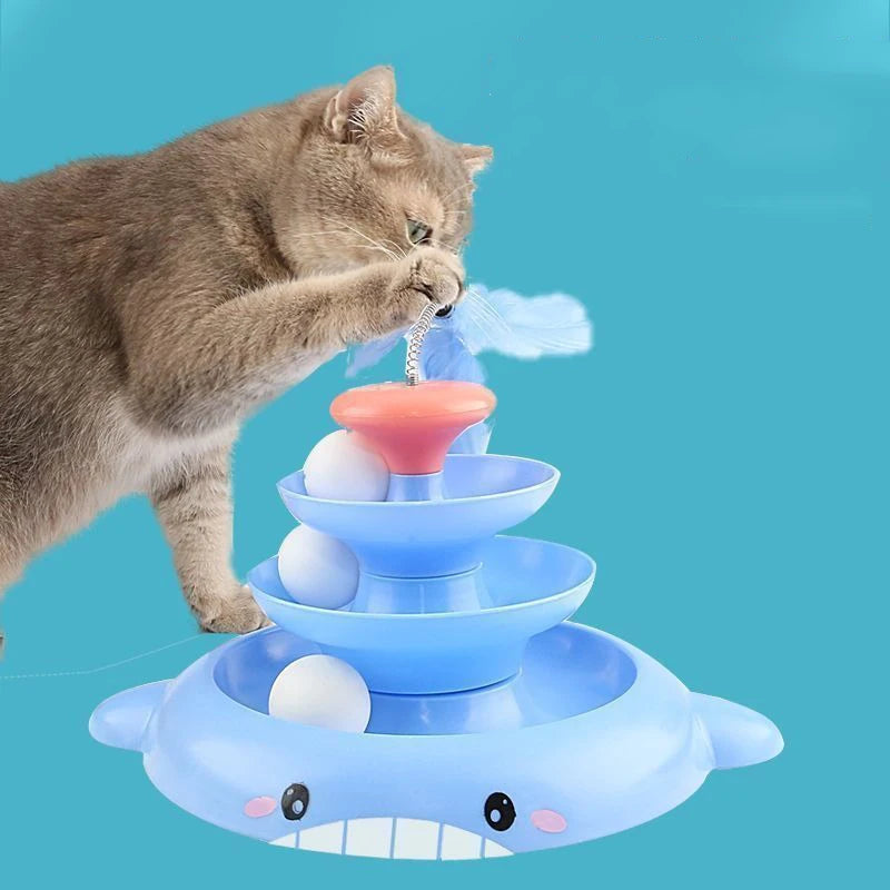 Self-Amusement Cat Turntable Toy – Automatic Fun Cat Ball & Stick Toy