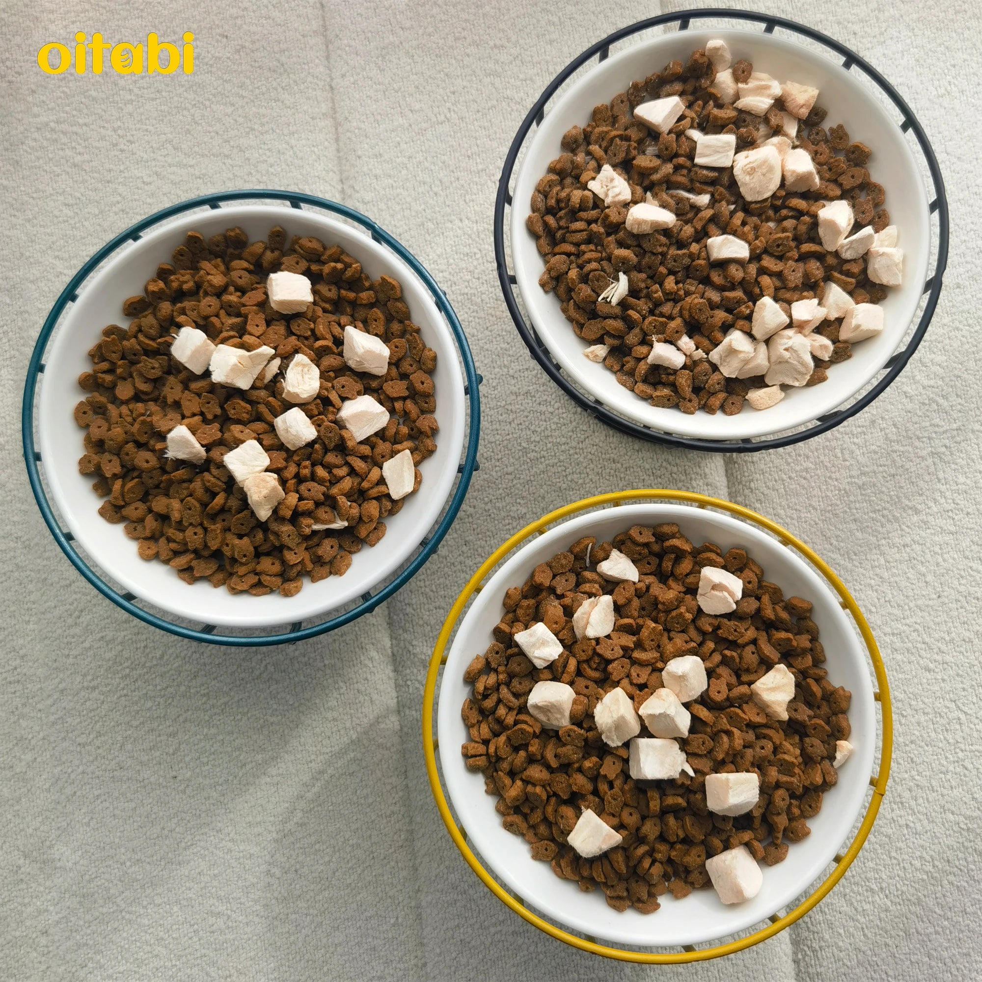 🐾 Oitabi Elevated Cat Bowls – Raised Ceramic Food Dishes with Metal Stand