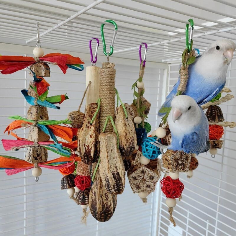 Colorful Hanging Parrot Bird Molar Toy – Chewable Bird Swing for Training and Beak Health