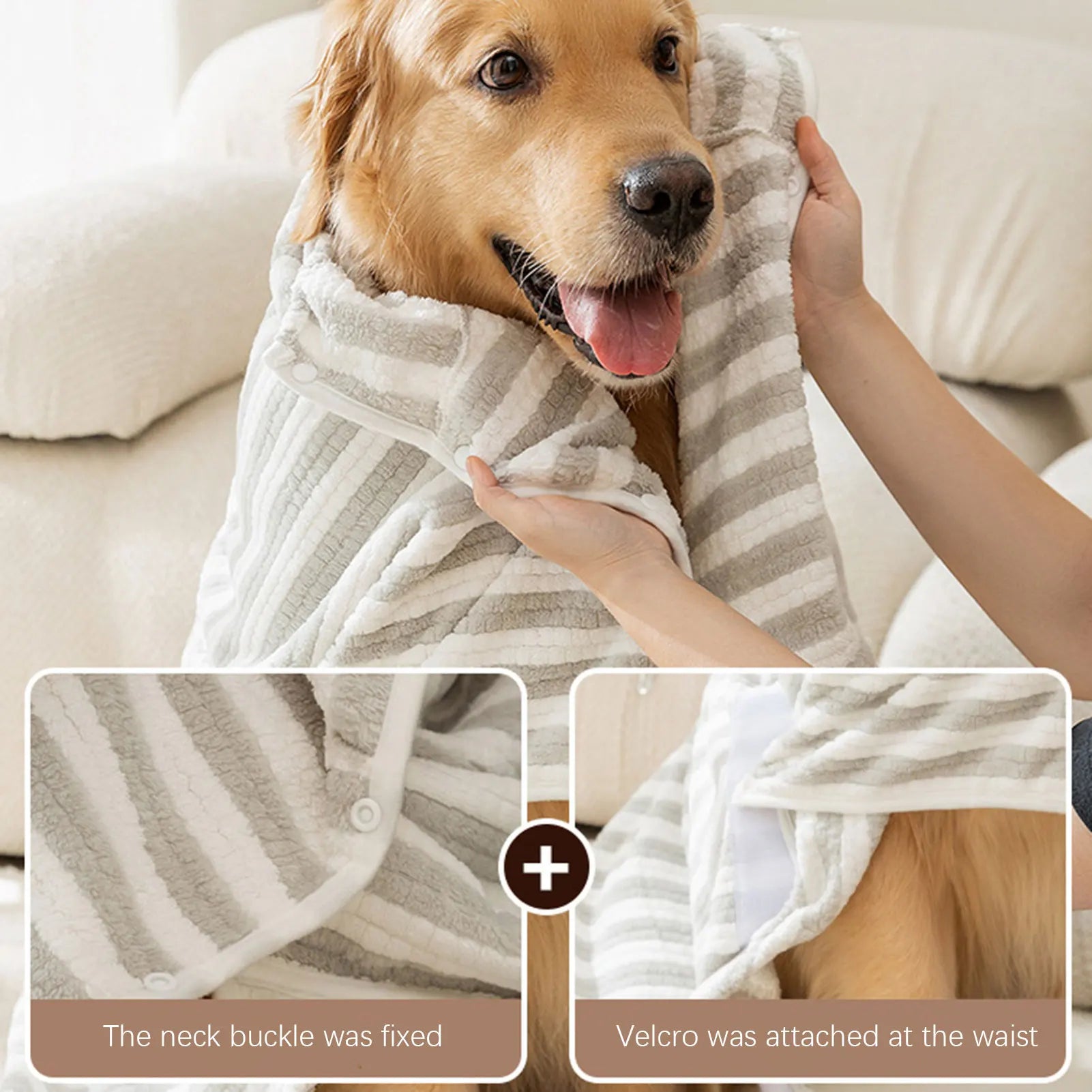 Ultra-Absorbent Dog Bath Towel – Quick-Drying Thick Pet Bathrobe