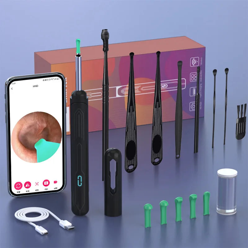 HD Ear Cleaner with Camera – NK3 Otoscope Wax Removal Tool Set with USB-C Charging & Endoscope for Ear Cleaning