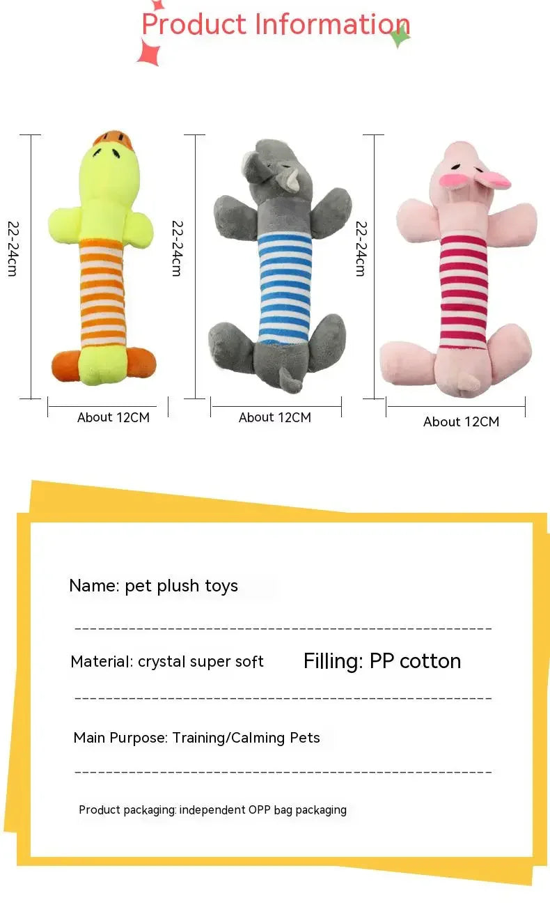 Duck Plush Dog Toy – No Stuffing, Soft Squeaker Fun 🦆🐾