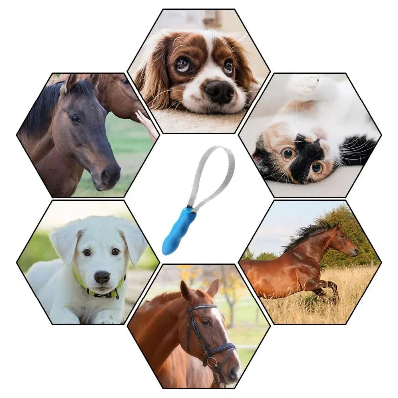 Dual-Sided Metal Shedding Blade – Pet Grooming Sweat Scraper Brush for Dogs & Horses