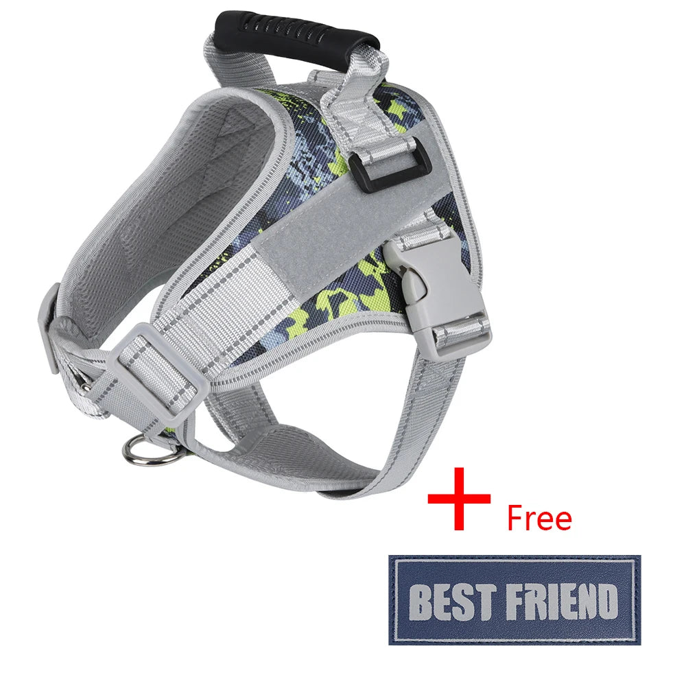 🐾 Multifunctional Reflective Dog Harness – Outdoor Training & Comfort Vest for Medium & Large Dogs