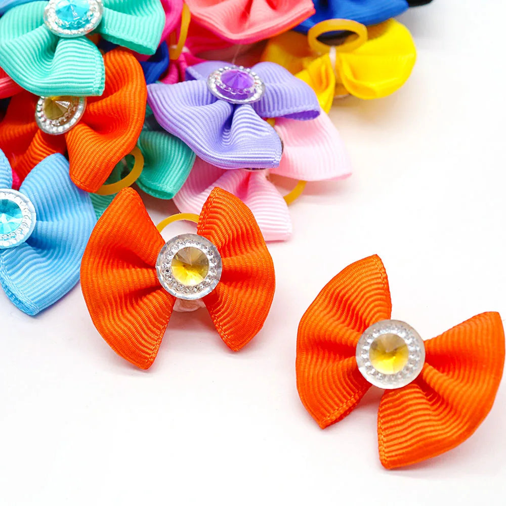 Dog Hair Bows 🎀 20pcs Summer Diamond Grooming Acce