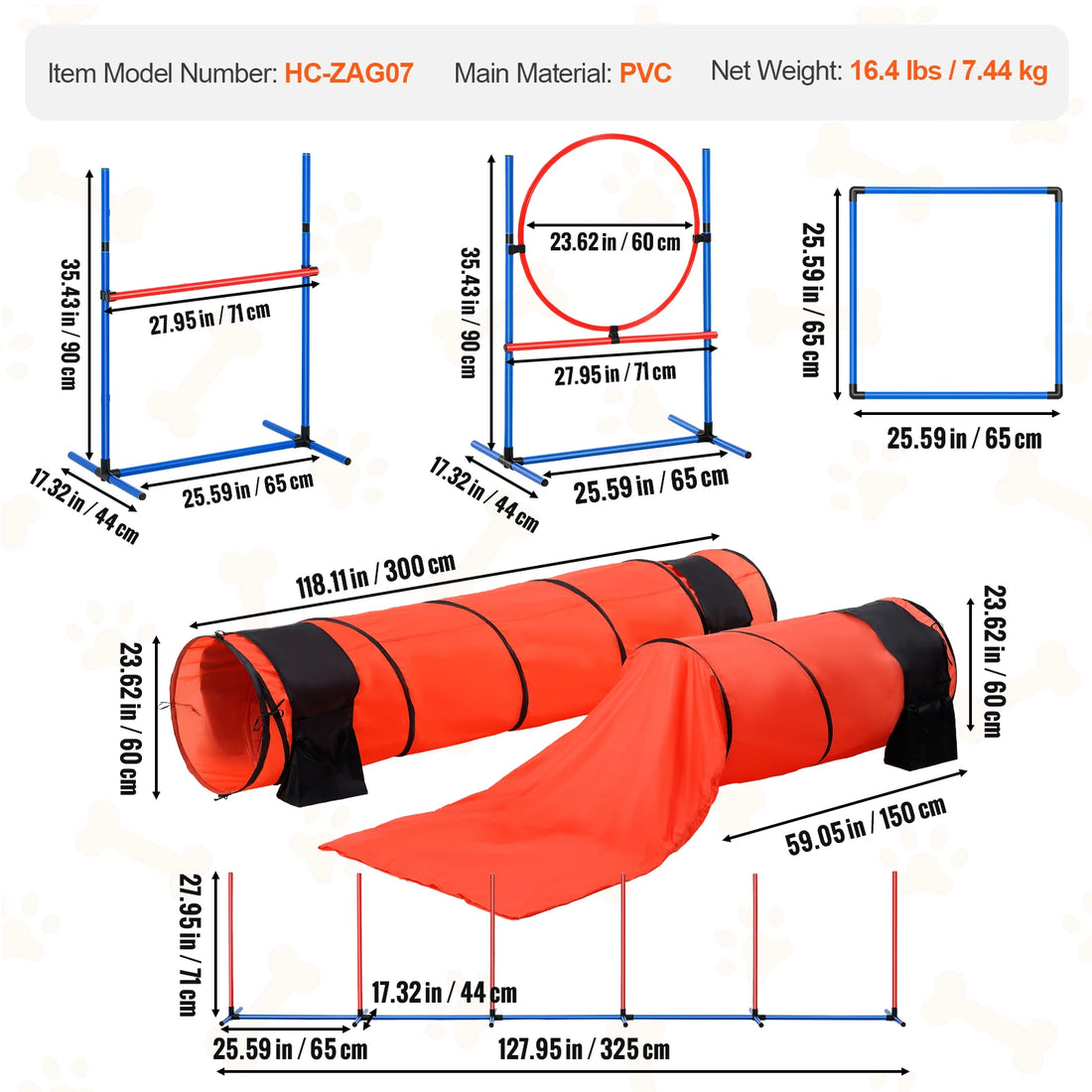 Dog Agility Training Set – 4 PCS Hurdles, Poles, Ring & Box 🐾🏃‍♂️