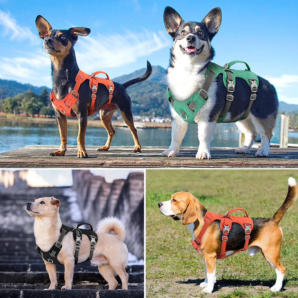 🐶 Escape-Proof Reflective Dog Harness – Durable Nylon Vest with Handle for Small to Large Dogs