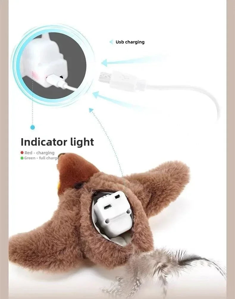 Rechargeable Flying Bird Cat Toy – Chirping & Flapping