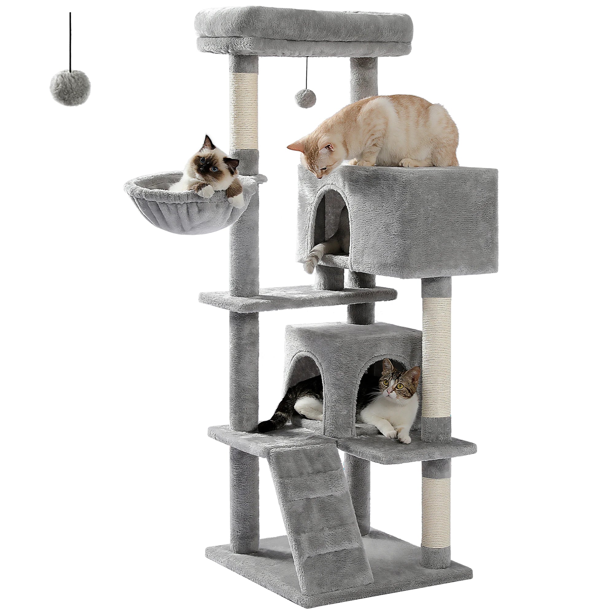 🐾 Cat Tree Tower Condo – Plush Perch, Hammock & Sisal Scratching Posts