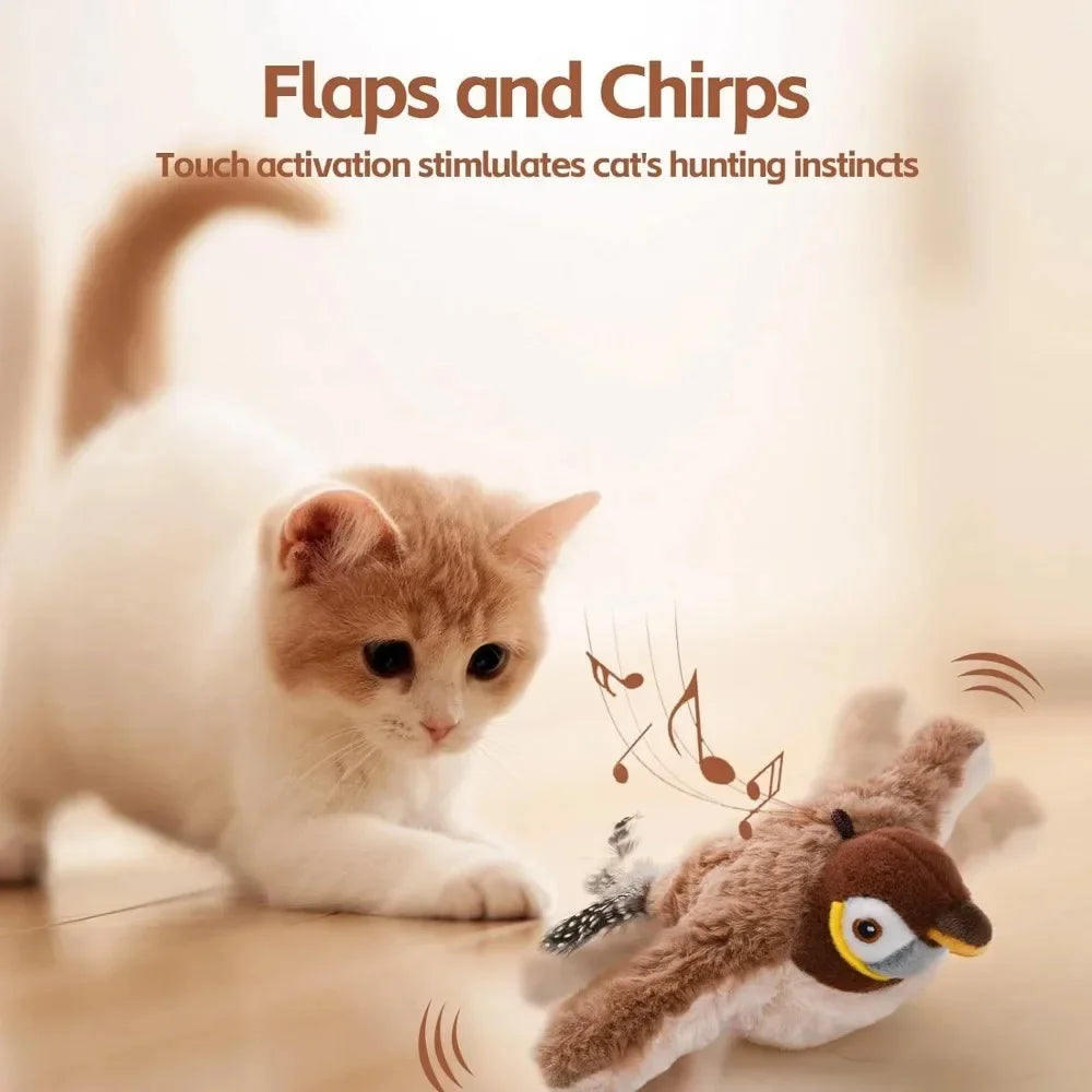 Remote Control Fluttering Sparrow Cat Toy – Realistic Bird Movements for Interactive Play