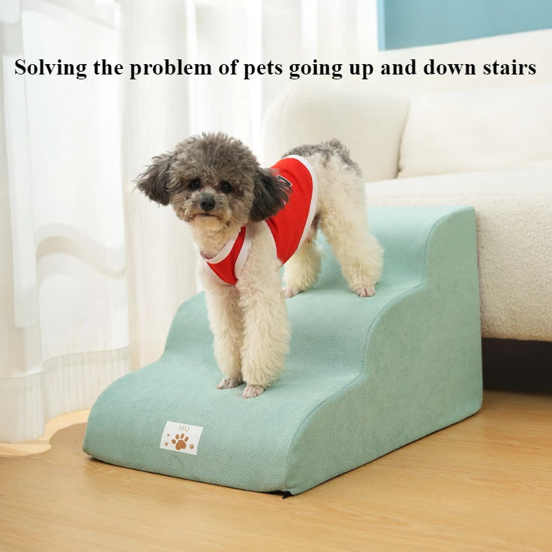 Pet Ramp Stairs – 2/3 Step Dog & Cat Ladder with Washable Cover