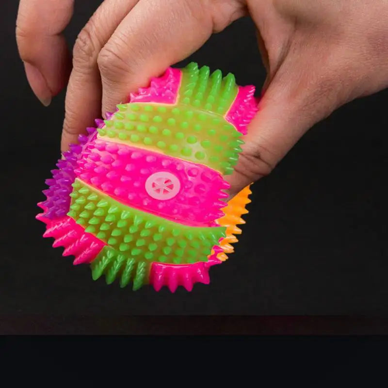 LED Glowing Ball Dog Toy – Bouncy Chew Ball for Puppies & Small Dogs, Colorful Light Molar Toy for Interactive Pet Play