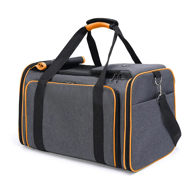 Foldable Large Capacity Pet Carrier Bag – Breathable Expandable Cat & Small Dog Travel Tote