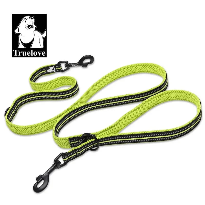Truelove 7-in-1 Adjustable Multi-Function Dog Leash – Hands-Free, Reflective Training Lead for Walking 1 or 2 Dogs