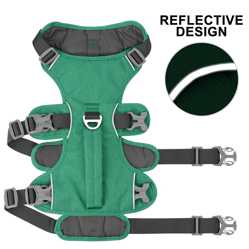 🐶 Escape-Proof Reflective Dog Harness – Durable Nylon Vest with Handle for Small to Large Dogs