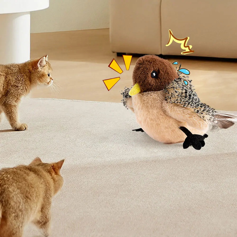 Remote Control Flying Bird Cat Toy – Interactive Catnip Sparrow with Flapping Wings & Chirping Sounds