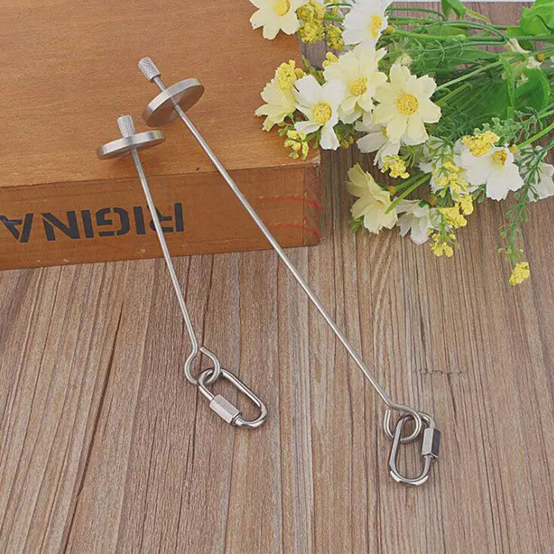 Stainless Steel Bird Toy Skewer – Fruit & Veggie Hanging Holder for Parrots and Small Animals