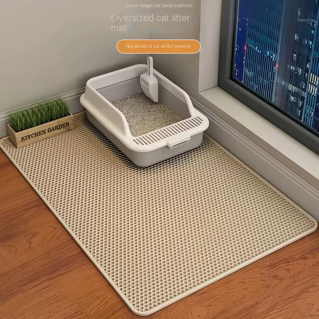 Cat Litter Mat – Non-Slip, Waterproof, Double-Layer Pet Mat for Clean Litter Box