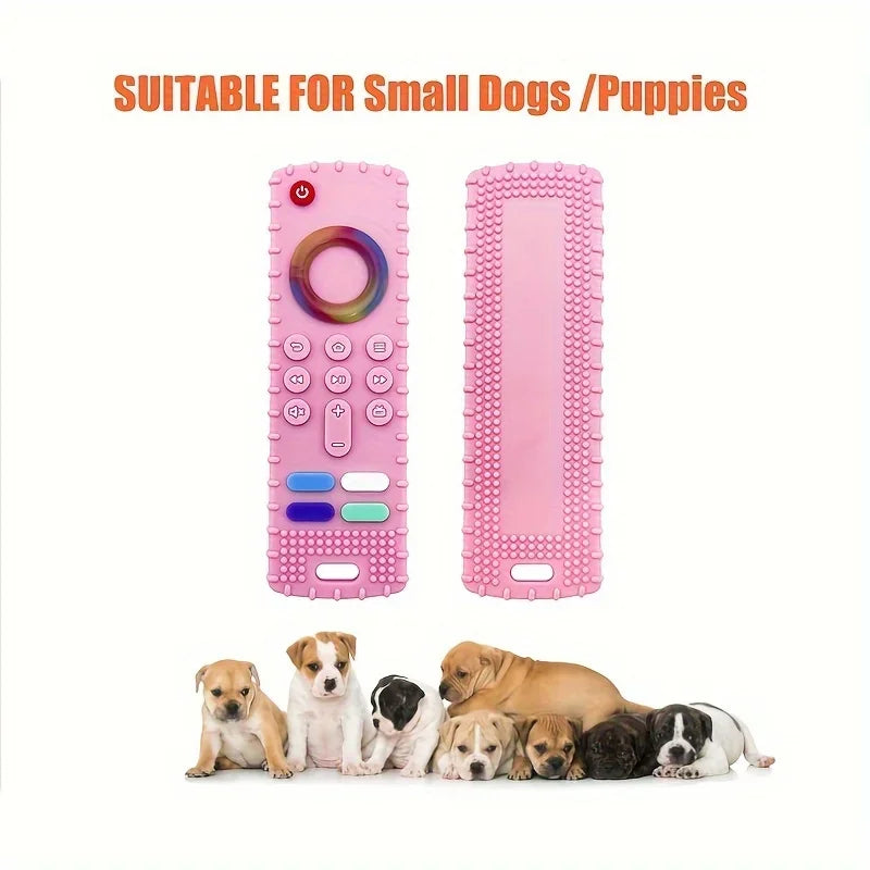 Silicone Dog Teething Toy – Remote Control Design Chew Stick for Puppies (Multi-Color)