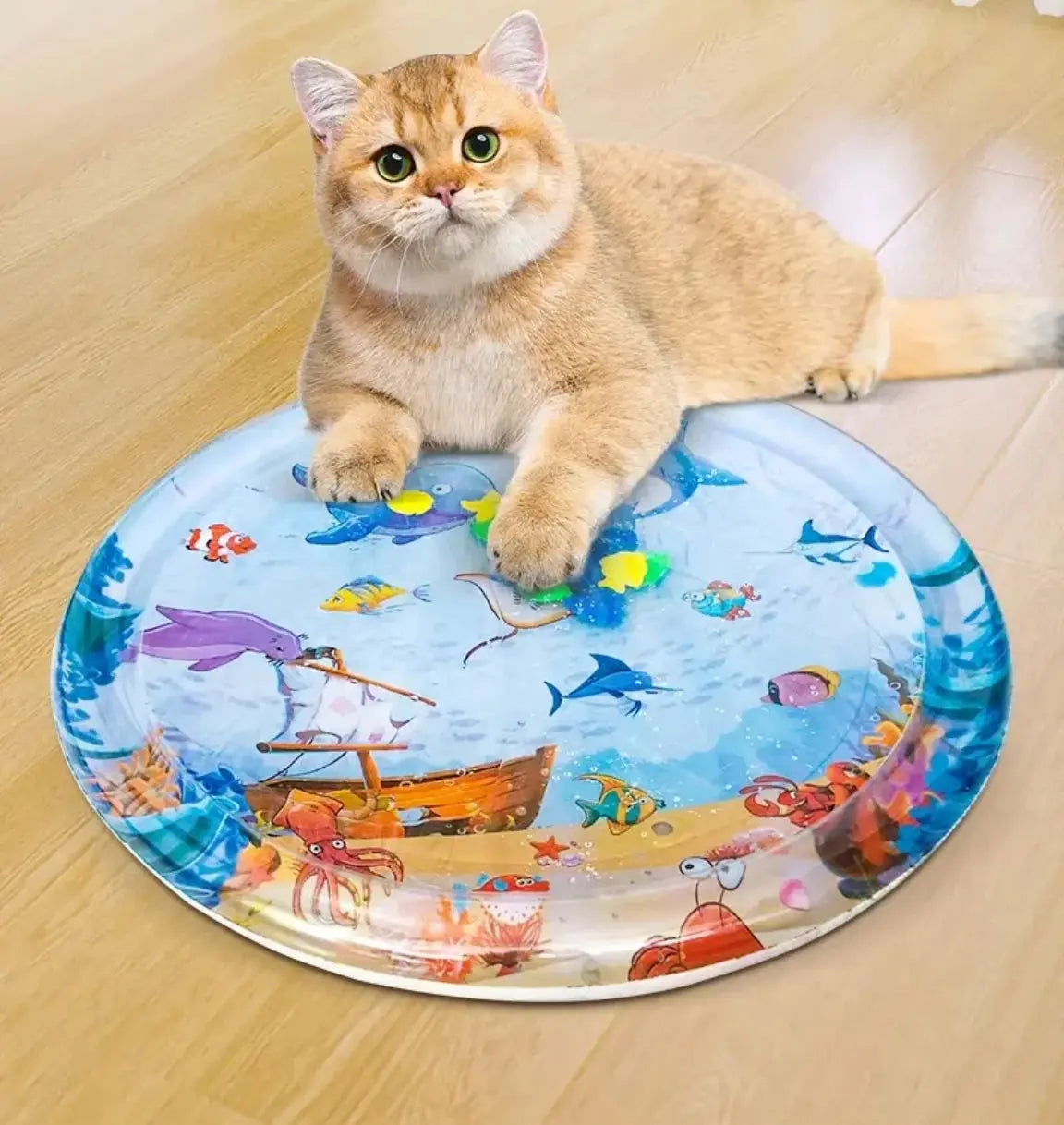 Summer Cooling Pet Water Bed – Inflatable Sensory Play Mat for Dogs & Cats