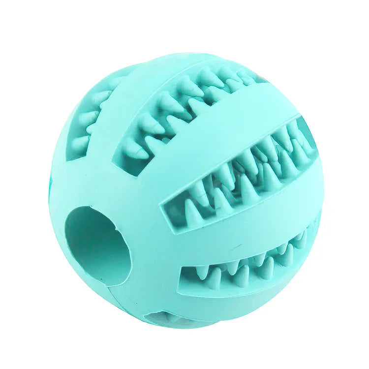 Rubber Dog Ball Toy – Interactive Chew & Treat Dispenser 🐾⚽