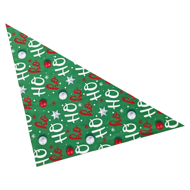 10Pcs Dog Bandana Set – Fruits, Plaid, Paw & Snowman Triangle Scarves for Small, Medium & Large Dogs