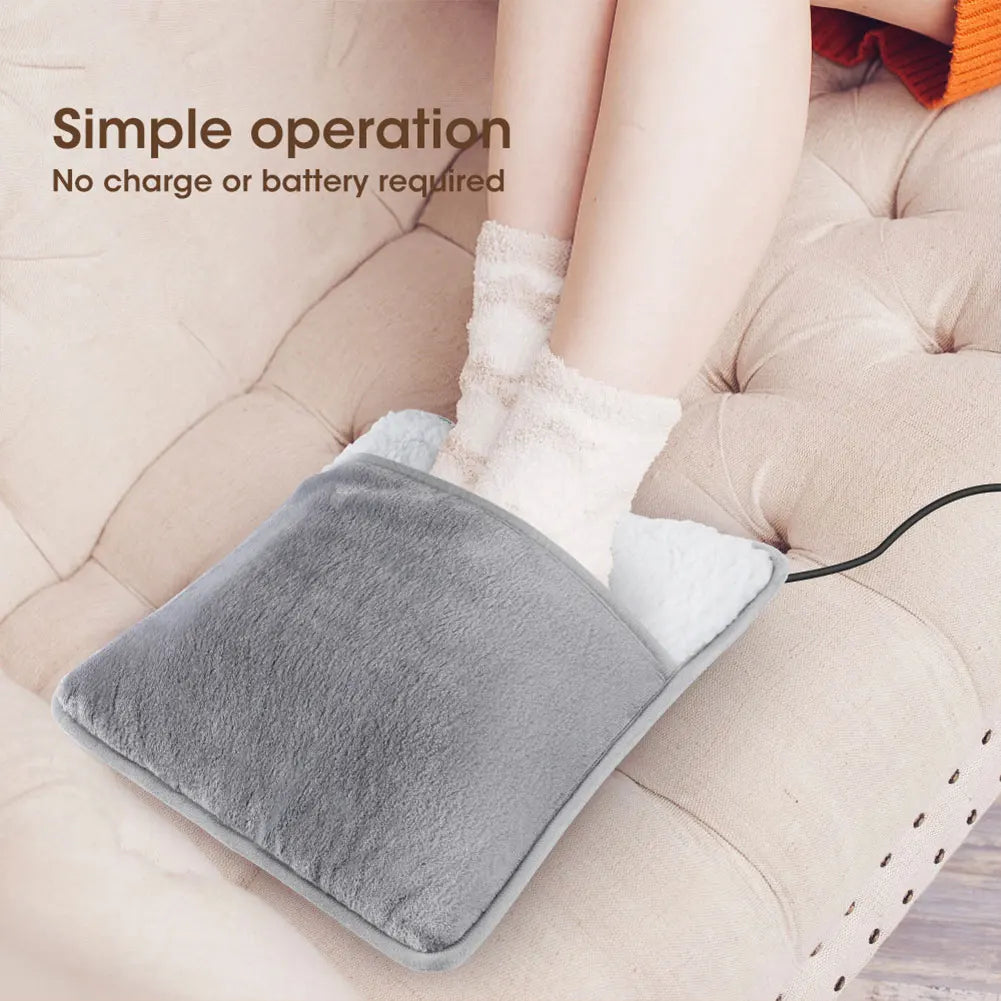 🔥 Winter Electric Foot Heating Pad – USB Powered, Plush Thermal Mat for Home & Office