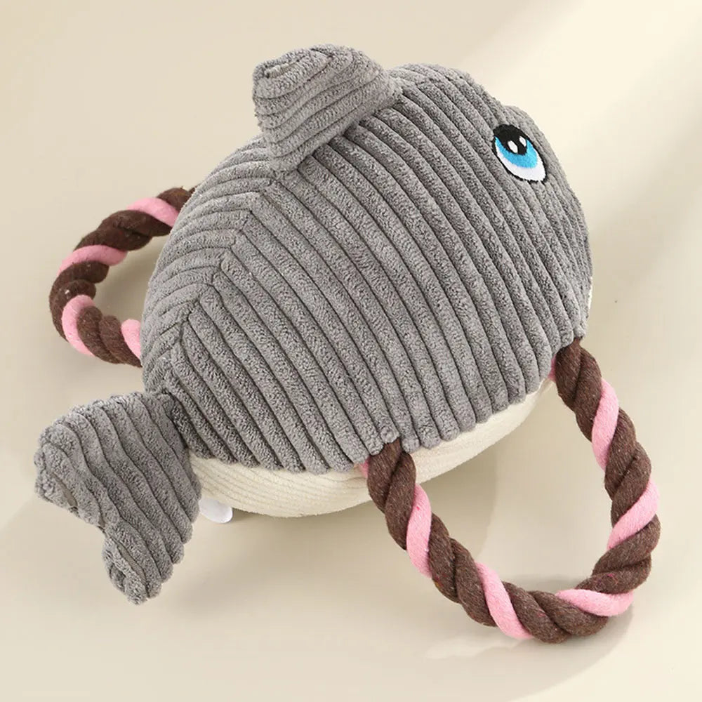 Bite-Resistant Squeaky Dog Plush Toy – Shark, Turtle, Fish Chew Toys for Puppies and Dogs