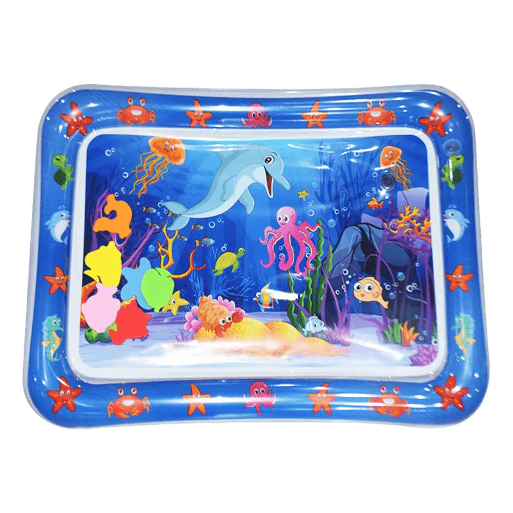 Inflatable Water Sensory Play Mat for Cats & Dogs – Ocean Theme Pet Playmat with Floating Fish Toys