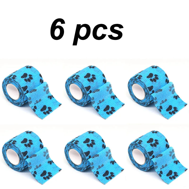 6PCS Pet Puppy Leg Wraps – Self-Adhesive Anti-Dirt Bandages for Dog Feet Protection During Outdoor Walks