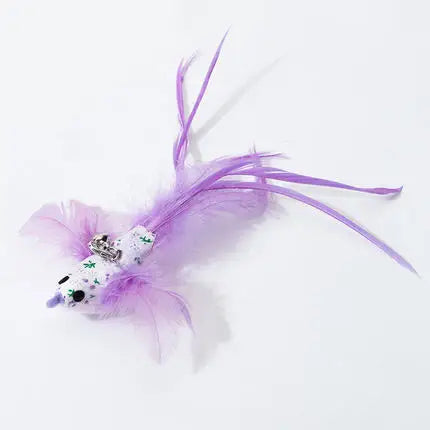 Hands-Free Bird & Feather Cat Wand – Suction Cup Interactive Toy with Bell