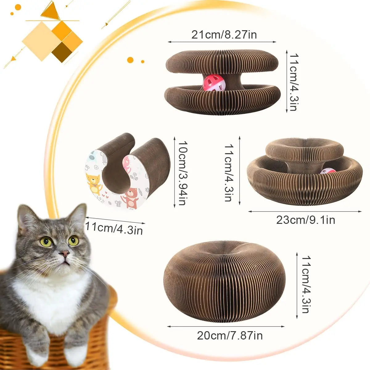 Magic Organ Cat Scratcher – Corrugated Round Claw Grinding Toy