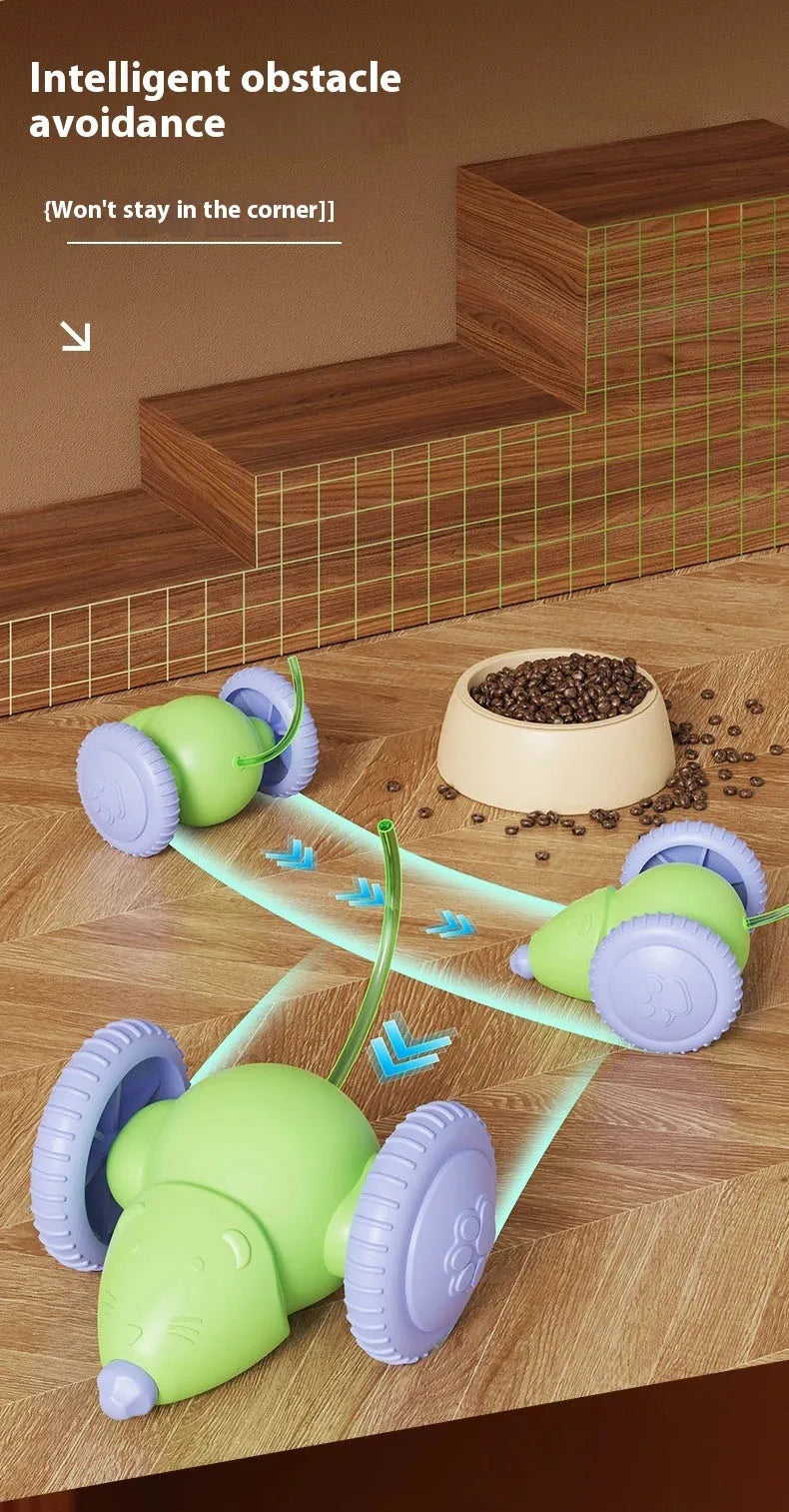 Electric Mouse Car Cat Toy – Interactive Automatic Teaser with Obstacle Avoidance