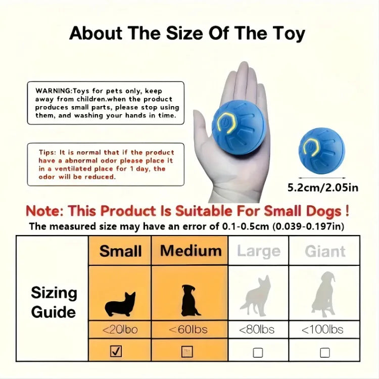 Smart Dog Toy Ball – Automatic Bouncing, USB Rechargeable, Interactive Pet Toy