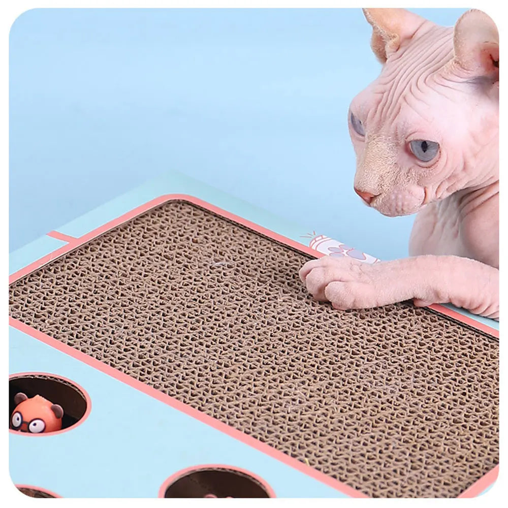 Whack-a-Mole Cat Toy – Interactive Scratching Board & Claw Grinder