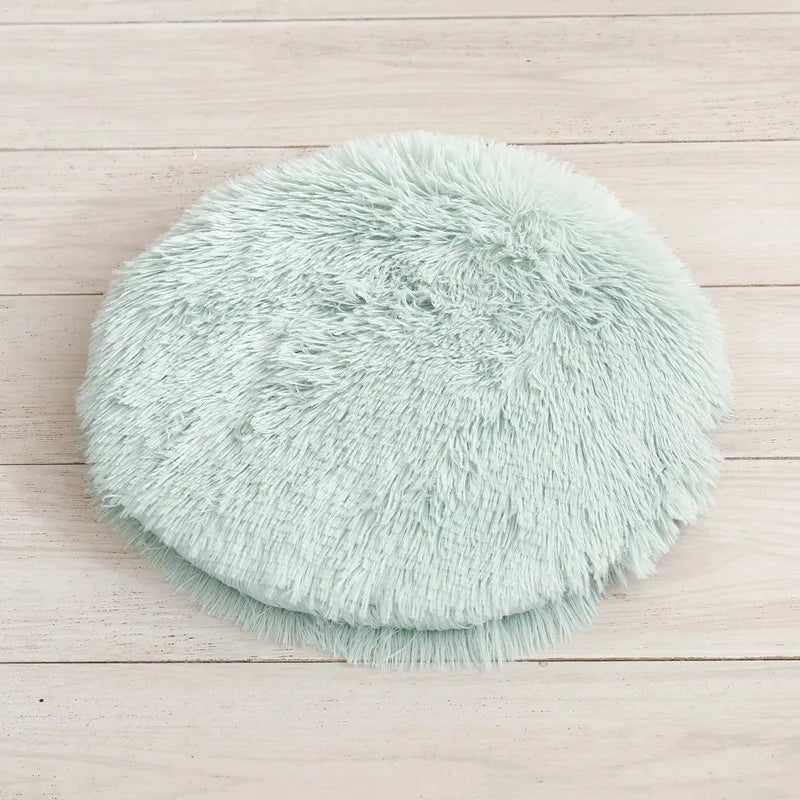 Soft Plush Round Cat Bed Mat – Cozy Fleece Sleeping Cushion for Cats & Small Dogs