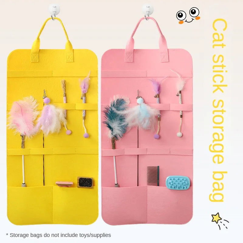 🐾 Pet Storage Bag – Cat & Dog Toy Organizer for Catnip, Sticks, Combs & More