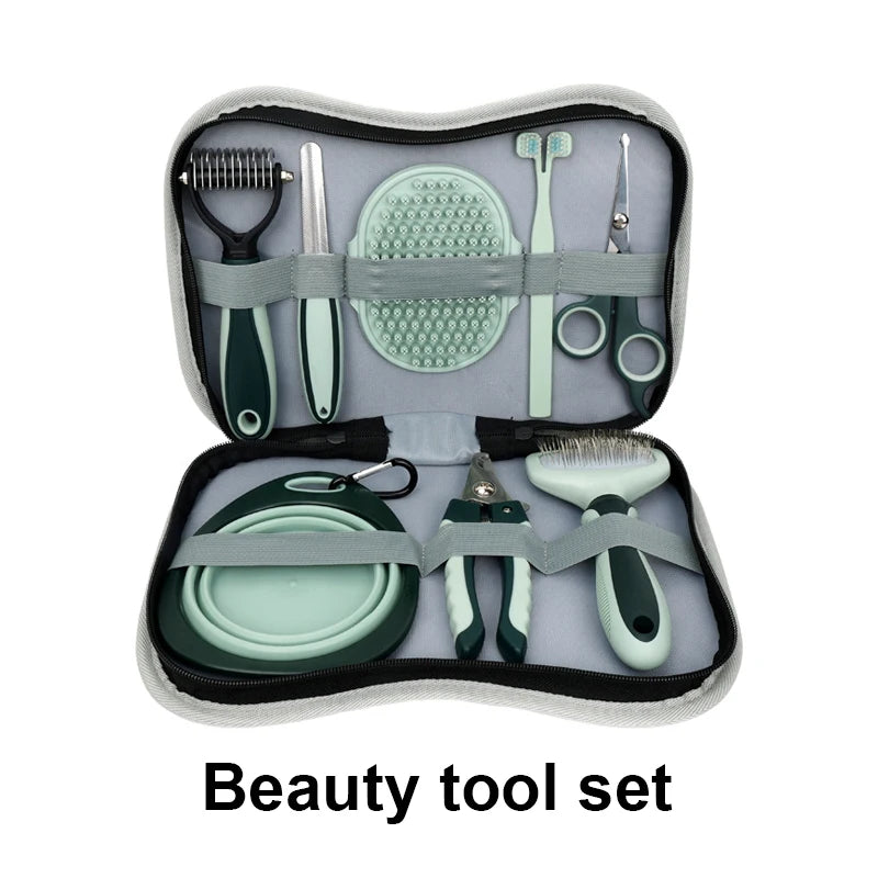 🐾 8-in-1 Dog & Cat Grooming Comb Set – All-in-One Pet Cleaning & Hair Removal Brush Kit