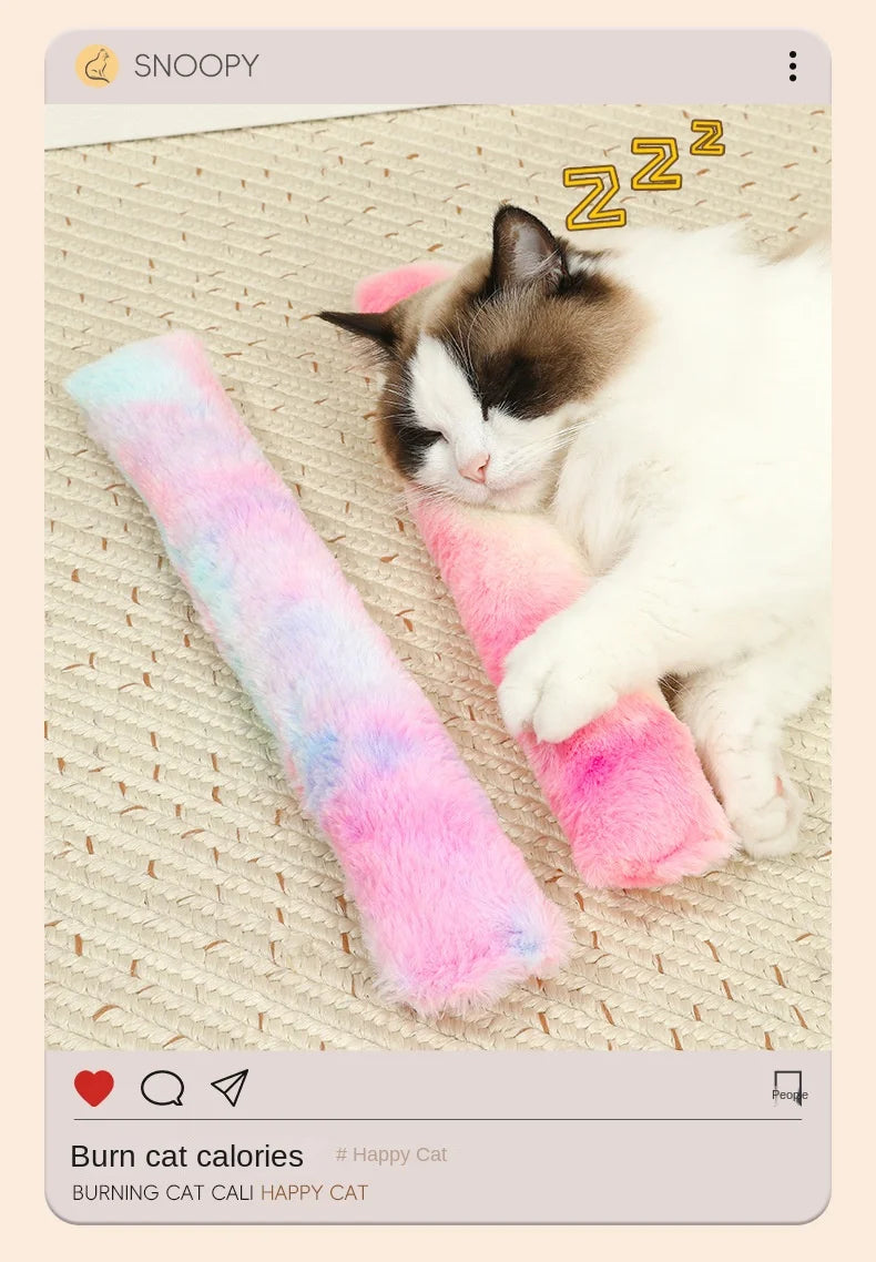 Interactive Cat Kick Sticks – Plush Catnip Toy for Teeth Cleaning & Indoor Play