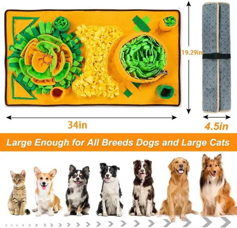 Large Snuffle Mat for Dogs – Interactive Stress Relief Training Mat & Slow Feeder Dog Treat Toy