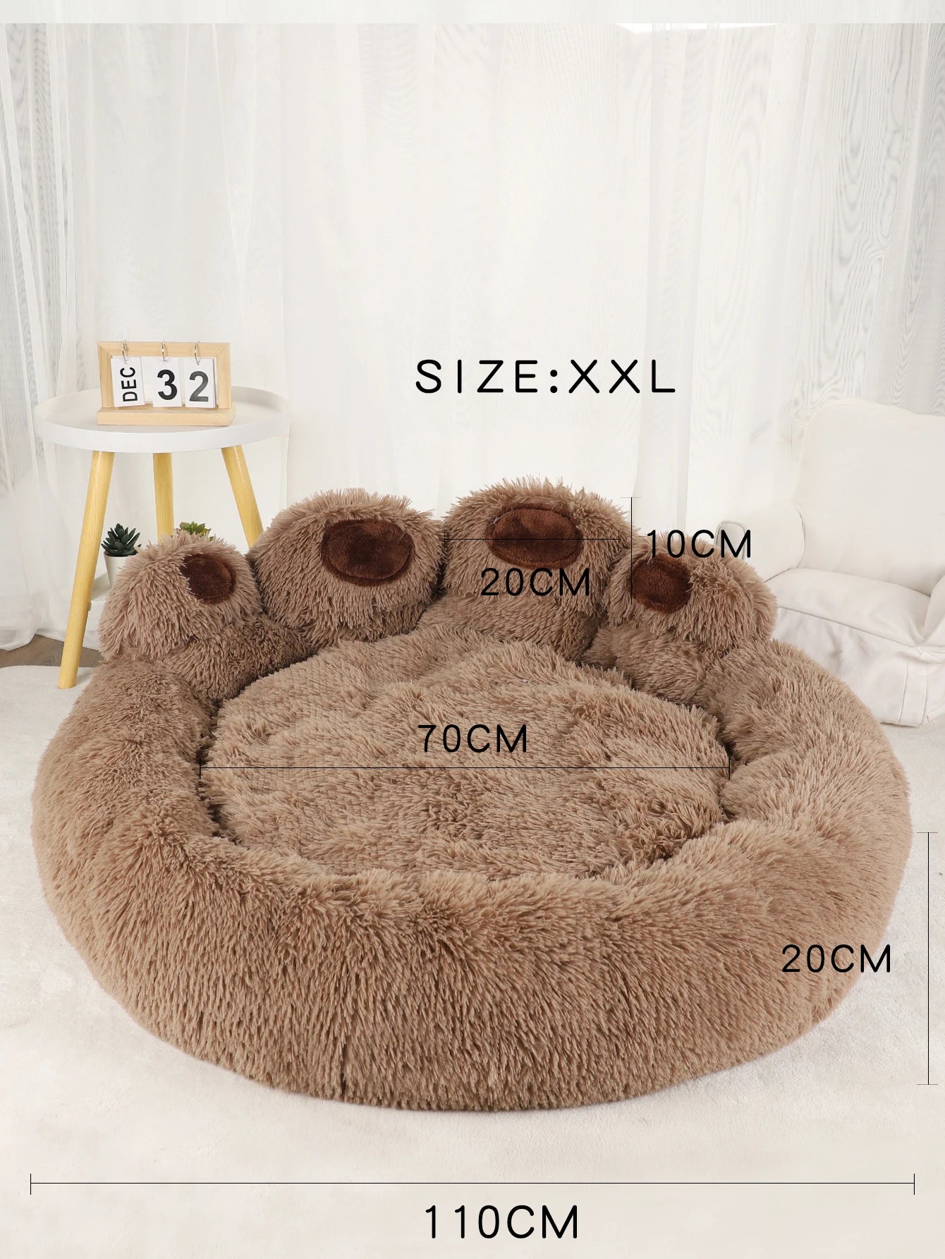 Cute Bear Paw Dog & Cat Bed – Soft Fluffy Pet Sofa Bed for Small to Large Pets