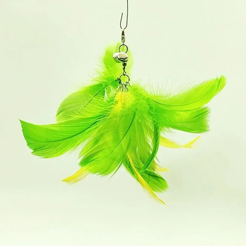 Hands-Free Cat Wand Toy with Feather & Bell – Suction Cup Interactive Toy for Kittens & Cats