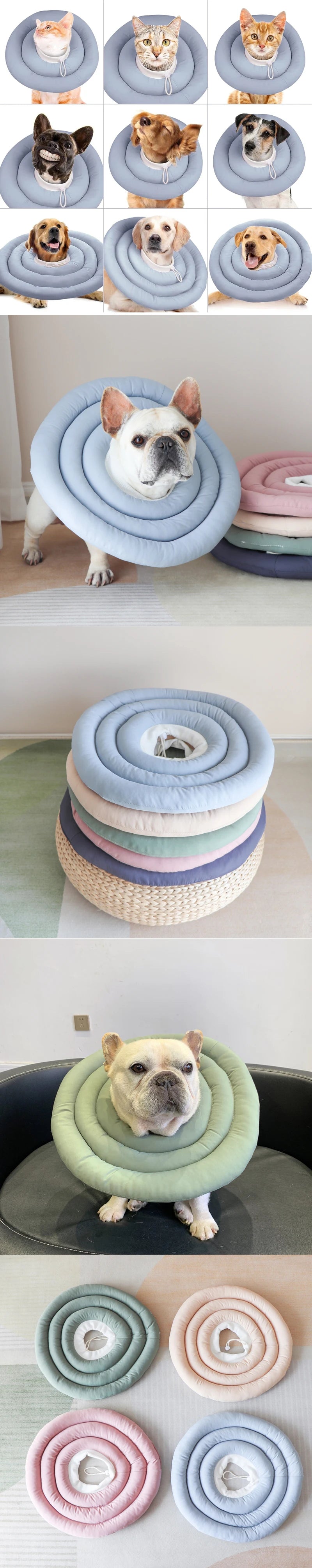 Soft Pet Recovery Collar – Cotton Elizabethan Neck Cone for Dogs & Cats – Anti-Scratch, Anti-Lick Wound Healing Headgear