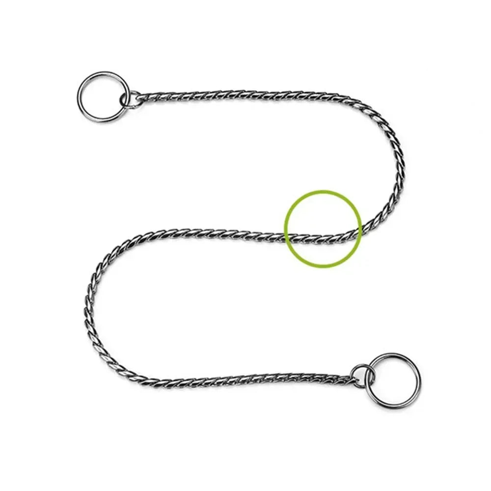 Dog Snake Chain Choke Collar – Metal Slip P Chain for Training & Walking
