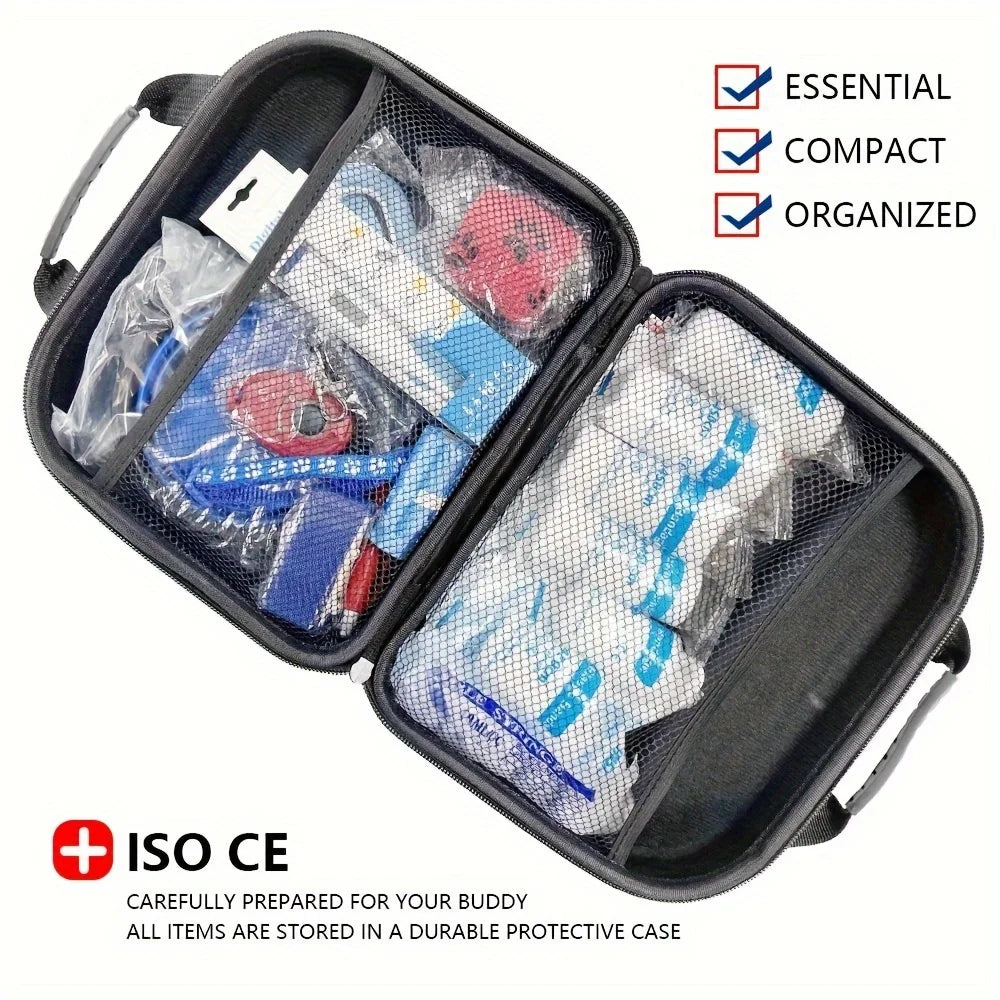 61pcs Portable EVA Pet First Aid Kit for Dogs & Cats – Outdoor Travel & Camping Emergency Medical Supplies
