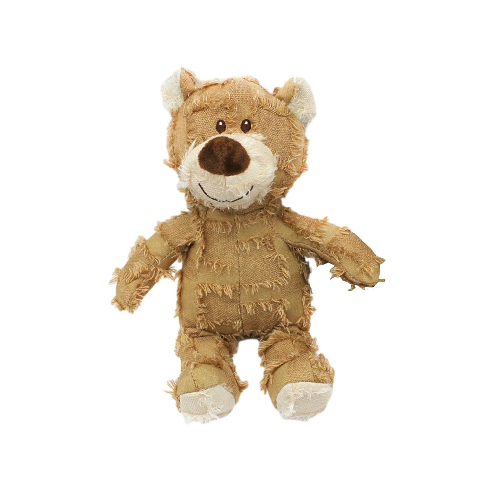 Bear-Shaped Companion Chew Toy – Indestructible Squeaky Plush for Small & Large Dogs