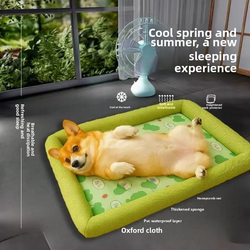Cooling Puppy Bed – Summer Mat for Small to Large Dogs & Cats | Soft Fluffy Sofa Blanket Pet Cushion