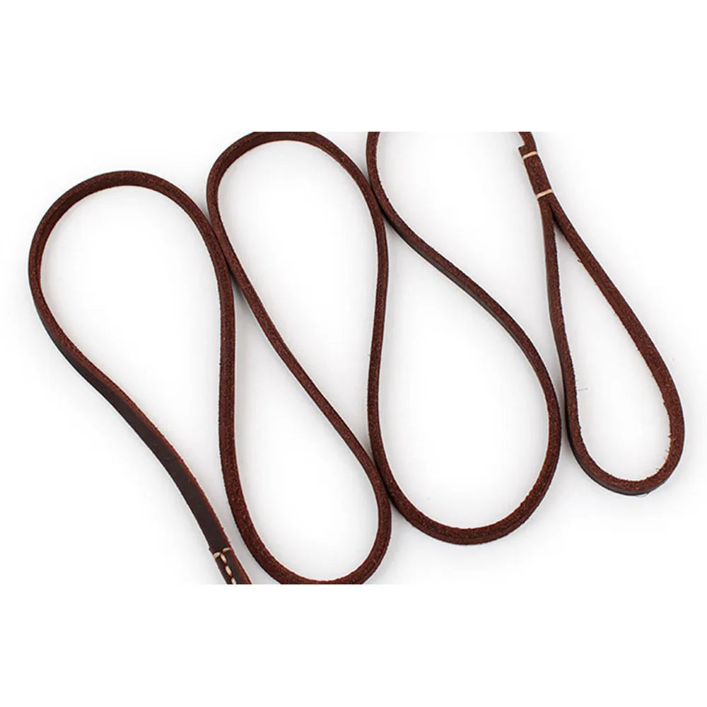 100% Genuine Leather Dog Leash – Handmade Durable Soft Real Leather Lead for Small Dogs, Puppies, and Cats