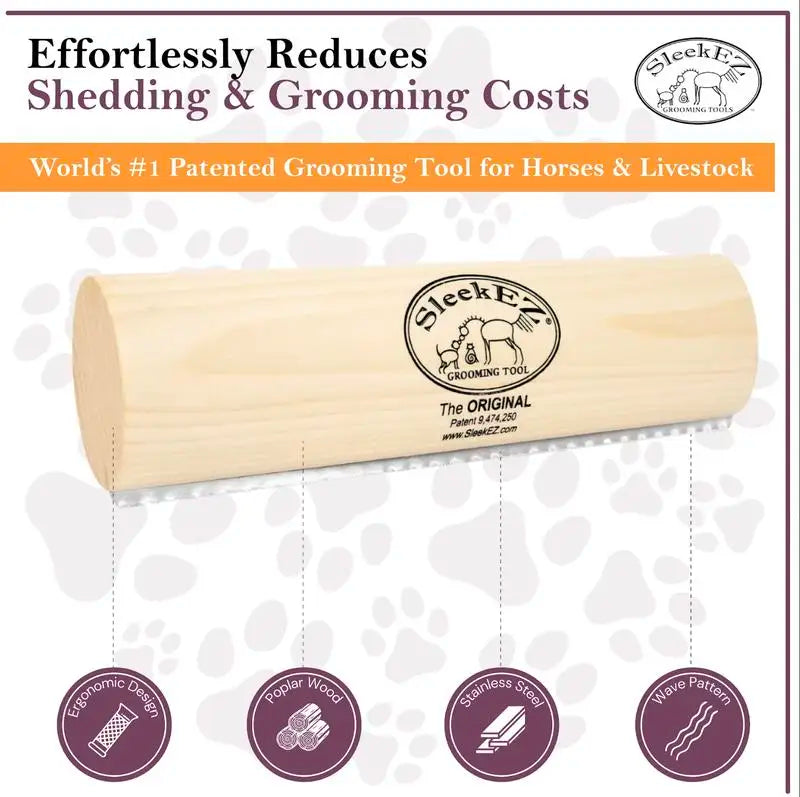 SleekEZ Horse (Dog) Shedding & Grooming Brush – All Hair Types