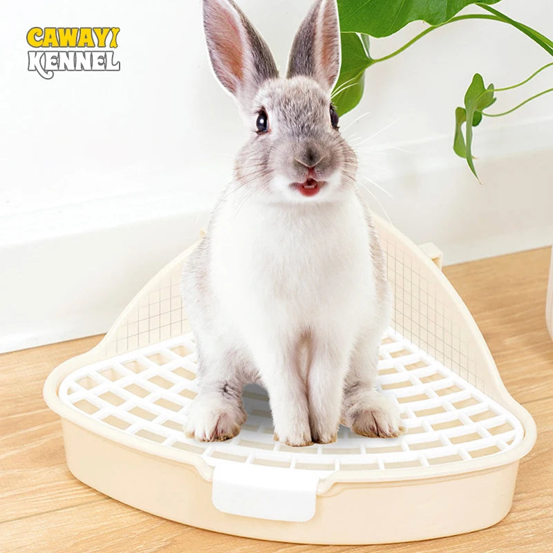 Corner Rabbit Litter Pan – Small Animal Potty Trainer for Bunnies, Ferrets, Hamsters, Guinea Pigs & More